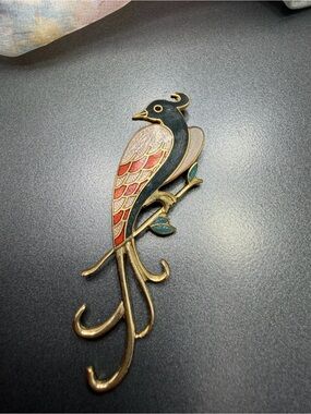 👍30% off Vintage Cloisonné Bird brooch #157clo
